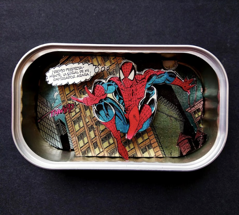  Arte en lata - Spiderman  - by desechorehecho - peliculas en latas de conserva - arte de metal