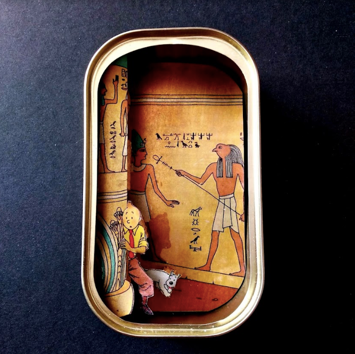  Arte en lata - Tintín: Los cigarros del faraón - by desechorehecho - peliculas en latas de conserva - arte de metal