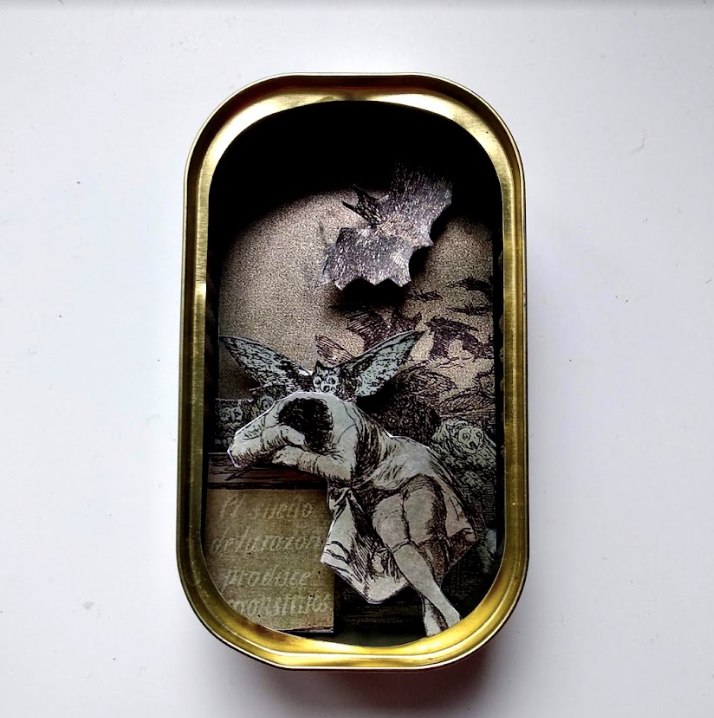 Arte en lata - El sueño de la razón produce monstruos de Goya - by desechorehecho - peliculas en latas de conserva - arte de metal