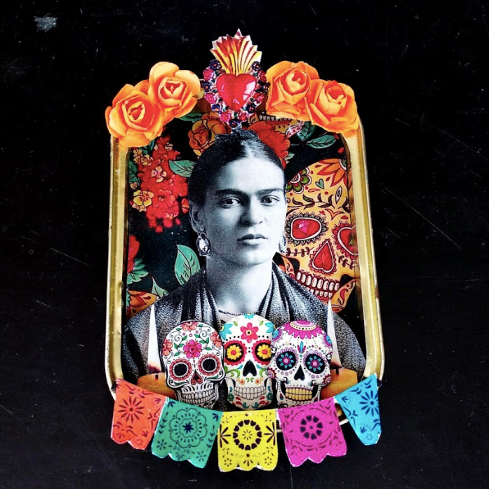  Arte en lata - Altar de Frida Kahlo  - by desechorehecho - peliculas en latas de conserva - arte de metal