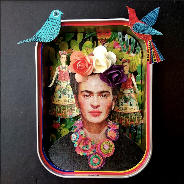  Arte en lata - Frida Kahlo  - by desechorehecho - peliculas en latas de conserva - arte de metal