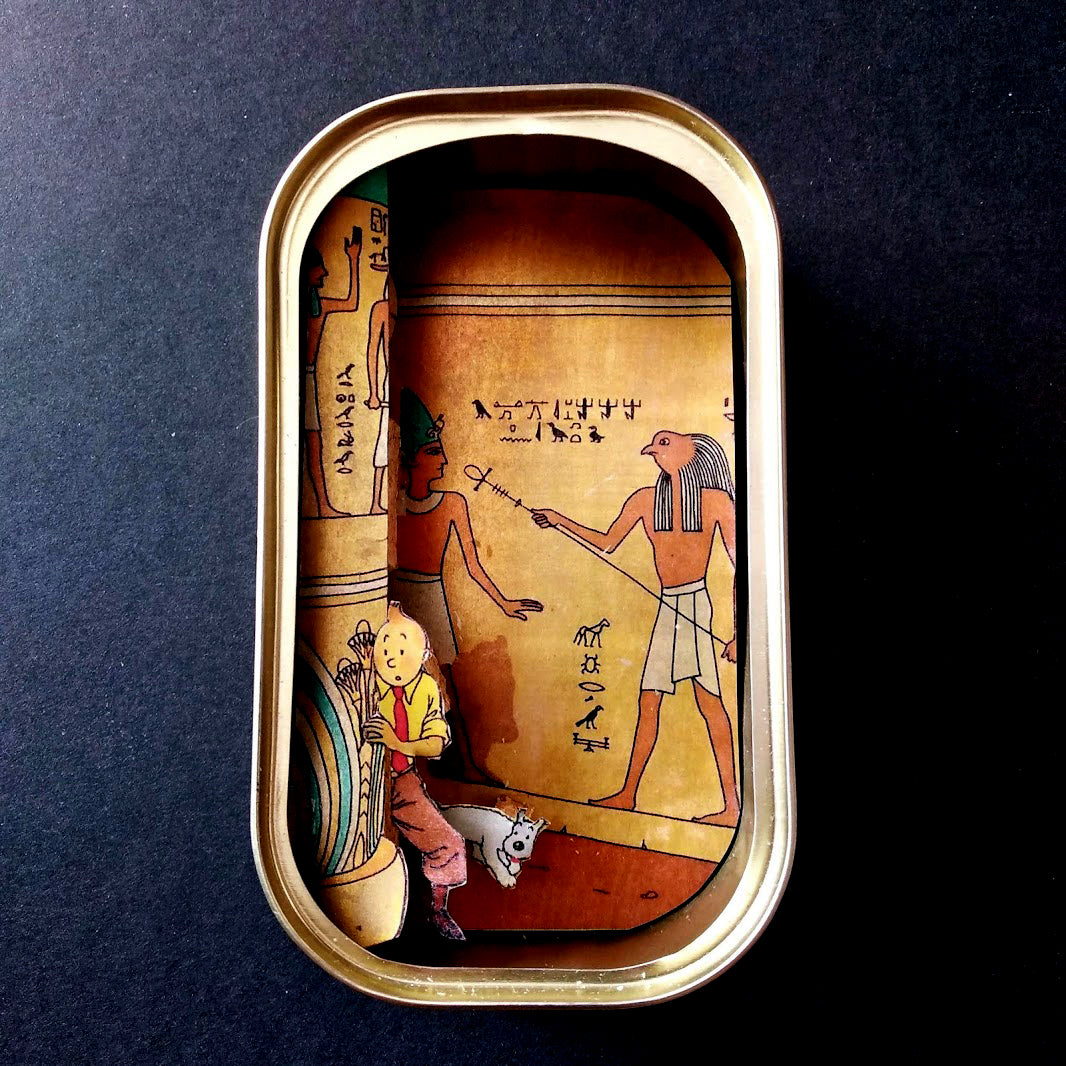  Arte en lata - Tintín: Los cigarros del faraón - by desechorehecho - peliculas en latas de conserva - arte de metal